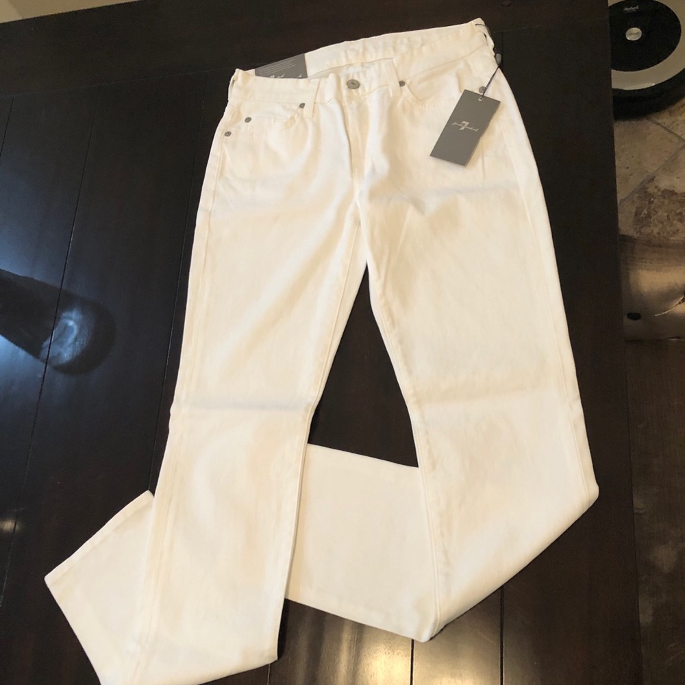 White 7 For All Mankind Denim Jeans - Straight Leg